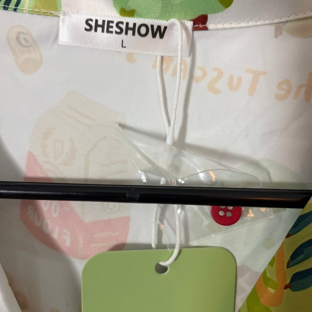 SHESHOW Italy Vacation Pajama Set Satin Short Sleeve L NWT Whimsical Novelty - Picture 2 of 8